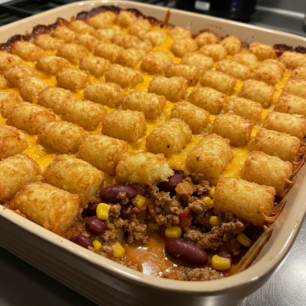 Ultimate Cowboy Casserole with Crispy Tater Tot Topping - tertiary view
